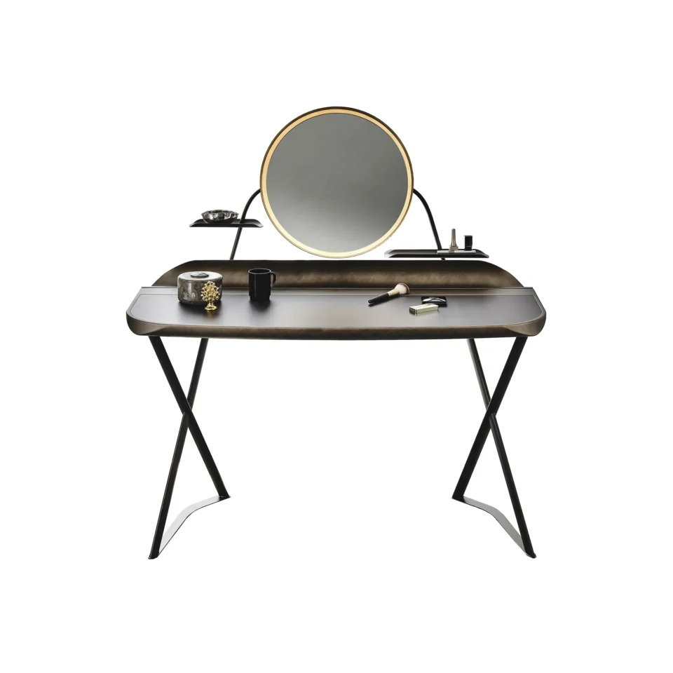 Cocoon Trousse Leather – Coiffeuse design haut de gamme Cattelan Italia avec miroir LED chez D-Style Interior