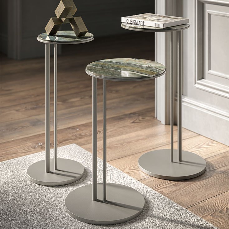 Sting XL Cattelan Italia – Table basse design haut de gamme avec plateau céramique Marmi et base acier, disponible chez D-Style Interior