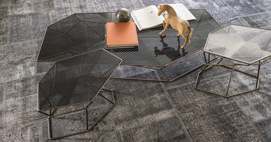 Rebus – Table basse design en verre sérigraphié Arketipo