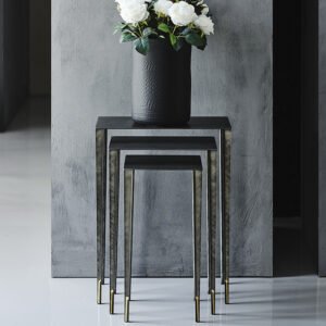 Table basse design haut de gamme Spillo par Cattelan Italia, structure acier Brushed avec détails laiton, disponible chez D-Style Interior.