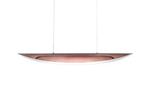 ALA LAMPADA Suspension design en acier incurvé finition cuivre foncé avec intérieur feuille d’or, design Reflex Angelo, disponible chez D-Style Interior