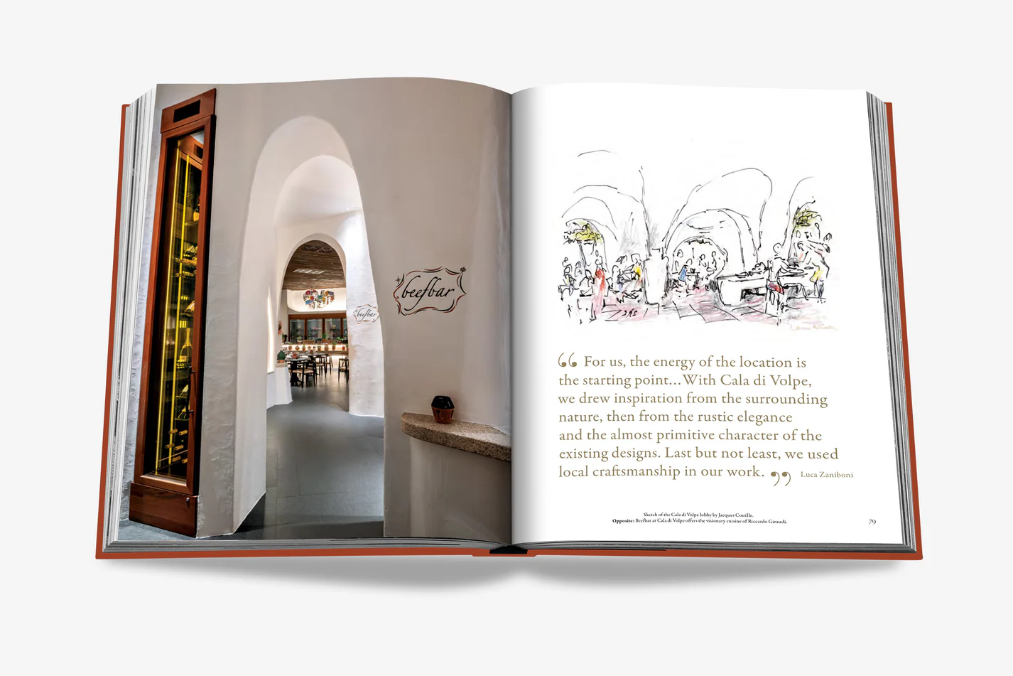 Livre design haut de gamme Cala Di Volpe par Assouline, édition Hospitality en couverture soie, disponible chez D-Style Interior.
