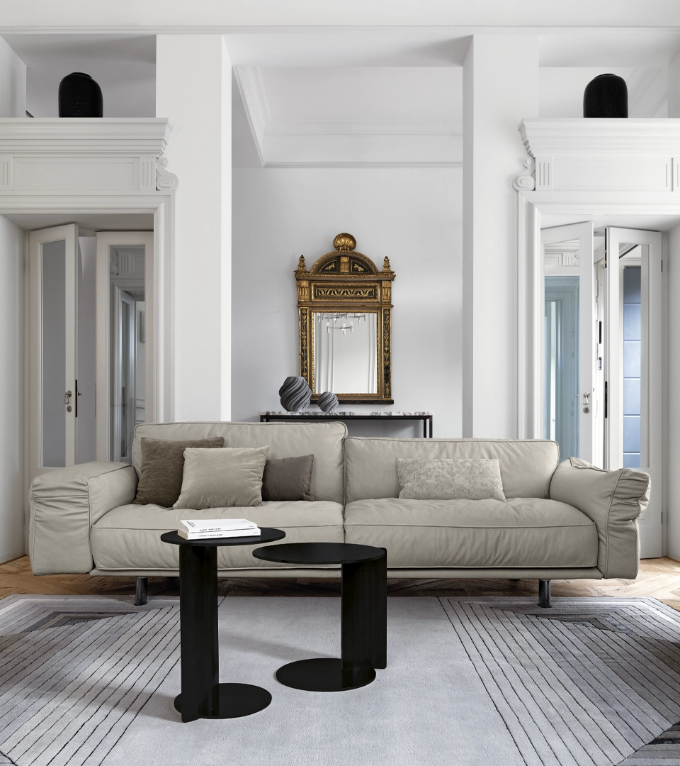 Table basse design haut de gamme Joystick Arketipo par Mauro Lipparini, structure métallique minimaliste, disponible chez D-Style Interior.