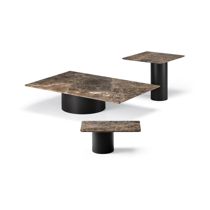 Petra – Table basse design en marbre et métal | Arketipo