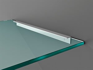 Rialto L wall mounted | Bureau design haut de gamme FIAM Italia, verre cintré 15 mm et fixation en aluminium poli, disponible chez D-Style Interior.