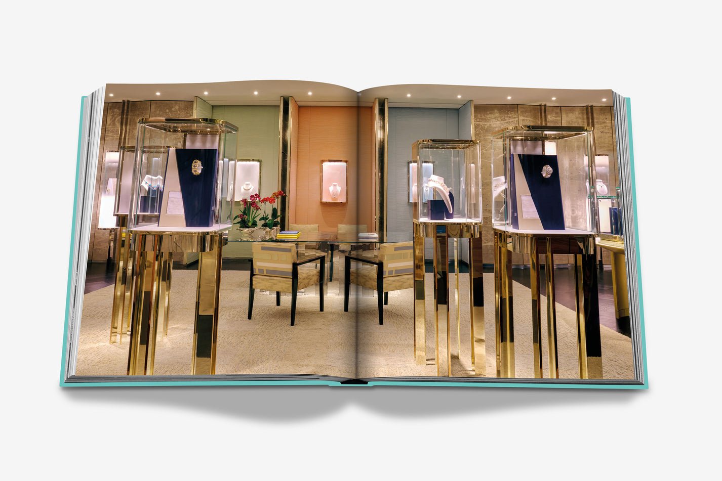Livre design haut de gamme Tiffany & Co: Landmark par Assouline, édition soie sous étui lin, disponible chez D-Style Interior.