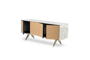 Akira Madia par Amura Lab – un buffet au design sculptural alliant équilibre, élégance et savoir-faire artisanal italien. Disponible chez D-Style Interior.