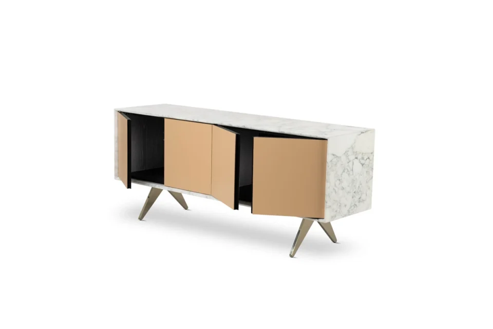 Akira Madia par Amura Lab – un buffet au design sculptural alliant équilibre, élégance et savoir-faire artisanal italien. Disponible chez D-Style Interior.