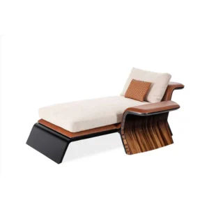 Galloway | Chaise longue design Bentley Home en cuir ou tissu, structure en bois courbé, finitions luxueuses et design fluide, disponible chez D-Style Interior