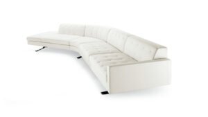 Canapé design haut de gamme Kennedee par Poltrona Frau, système modulable avec matelassage main motif X, disponible chez D-Style Interior