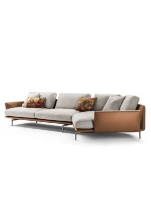 Canapé design haut de gamme Get Back par Poltrona Frau, système modulaire avec structure aluminium et coussins plumes, disponible chez D-Style Interior