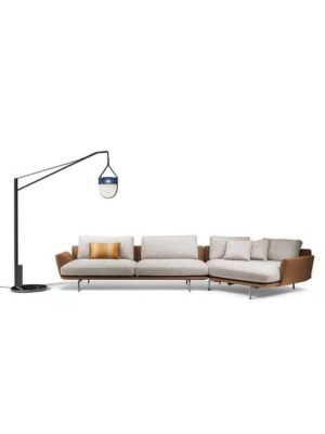 Canapé design haut de gamme Get Back par Poltrona Frau, système modulaire avec structure aluminium et coussins plumes, disponible chez D-Style Interior