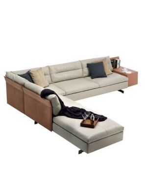 Canapé design haut de gamme GranTorino par Poltrona Frau, structure métal avec coussins plumes anatomiques, disponible chez D-Style Interior