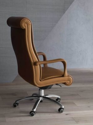 Forum Fauteuil President Poltrona Frau : fauteuil design haut de gamme pour direction. Structure bois, cuir Pelle Frau®, base aluminium. D-Style Interior.