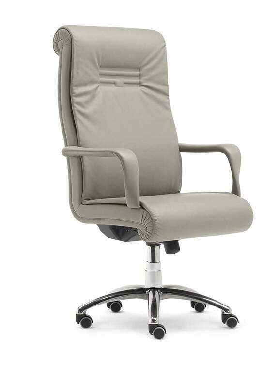 Forum Fauteuil de bureau Poltrona Frau en cuir ivoire - Collection sièges professionnels design