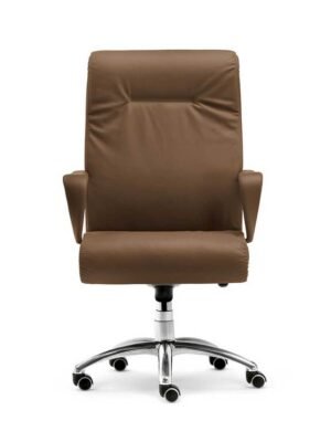 Forum Fauteuil de bureau Poltrona Frau en cuir ivoire - Collection sièges professionnels design