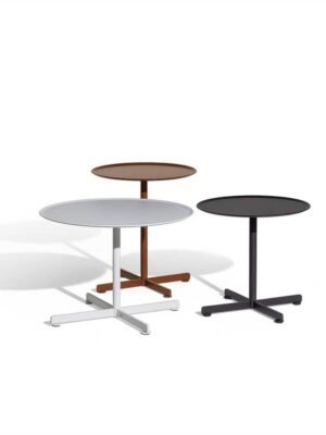 Bob Outdoor Table basse design haut de gamme Poltrona Frau, acier inoxydable laqué, élégante et résistante, disponible chez D-Style Interior.