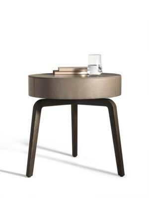 Fiorile | Table basse design haut de gamme Poltrona Frau avec tiroirs, base frêne moka ou wengé, plateau cuir Pelle Frau® ou bois marqueté, formes modulables, disponible chez D-Style Interior