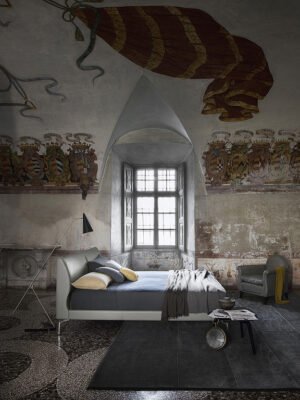 Eosonno Lit design haut de gamme Poltrona Frau en cuir Pelle Frau® et bois massif, design italien disponible chez D-Style Interior