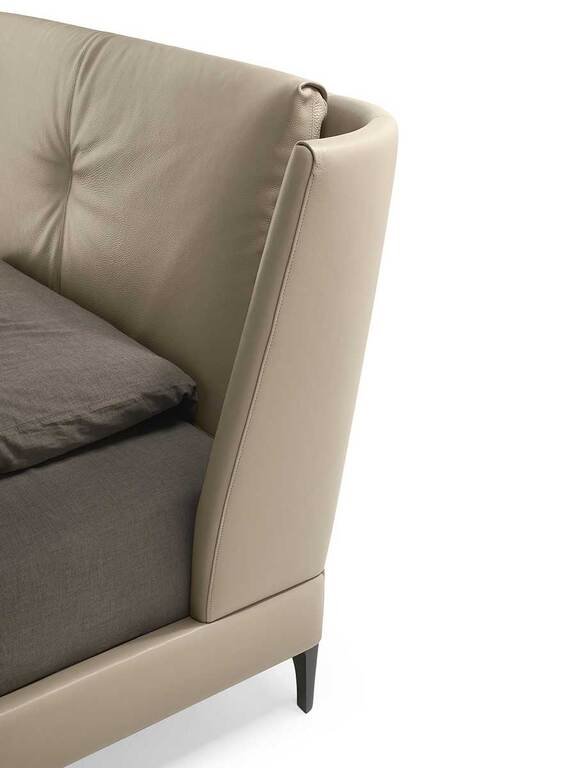 Bretagne Lit design haut de gamme en cuir Pelle Frau® par Poltrona Frau – Disponible chez D-Style Interior.