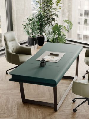 Peek-a-Book Grand Bureau design haut de gamme Poltrona Frau par Roberto Lazzeroni, cuir Pelle Frau® et frêne massif, design italien haut de gamme disponible chez D-Style Interior