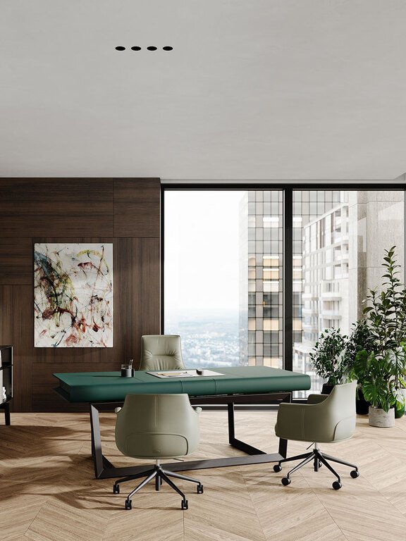 Peek-a-Book Grand Bureau design haut de gamme Poltrona Frau par Roberto Lazzeroni, cuir Pelle Frau® et frêne massif, design italien haut de gamme disponible chez D-Style Interior