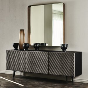Buffet design haut de gamme Absolut par Cattelan Italia, capitonnage cuir matelassé avec structure laquée, disponible chez D-Style Interior