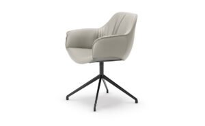 Scarlett Turn Chaise pivotante de Cattelan Italia : design fluide, base en aluminium laqué et assise rembourrée pour un confort haut de gamme. Disponible chez D-Style Interior.