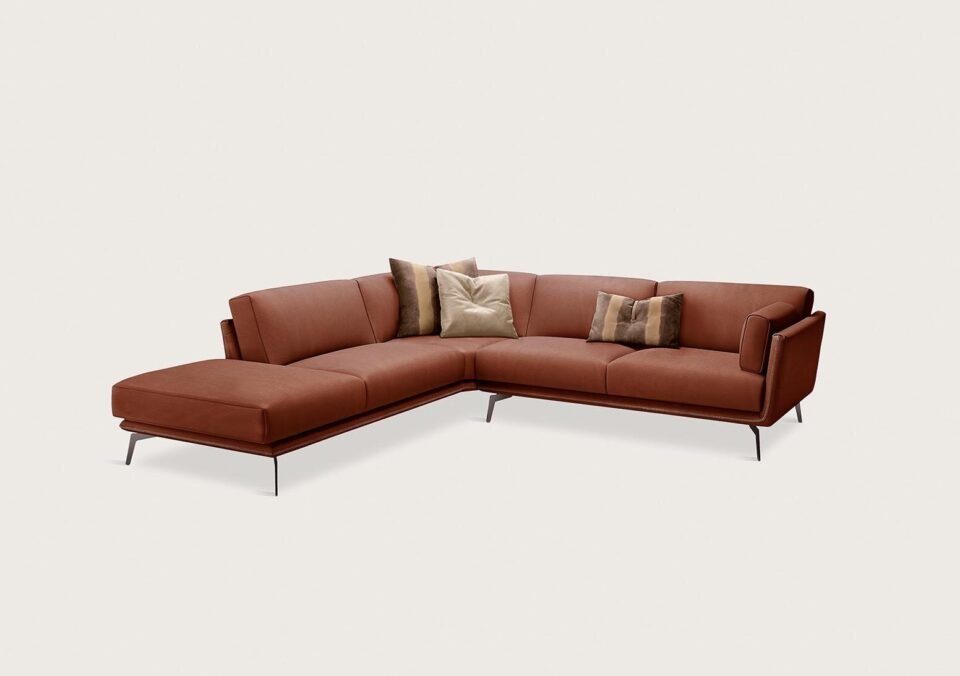 Ralph canapé de Gamma Arredamenti, un modèle en cuir haut de gamme au design contemporain et raffiné. Disponible chez D-Style Interior.