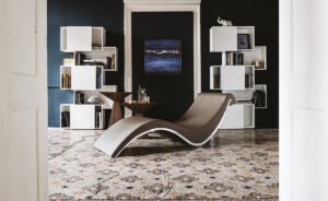 Sylvester Chaise longue de Cattelan Italia : design fluide, structure en acier et bois, confort absolu et finitions luxueuses. Disponible chez D-Style Interior.