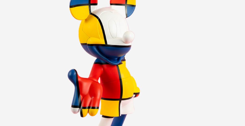 Mickey Welcome Art Collection Large, sculpture design haut de gamme Leblon Delienne, création contemporaine inspirée de Piet Mondrian. Disponible chez D-Style Interior.