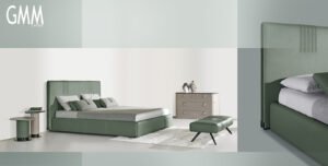 Philly Night lit de Gamma Arredamenti, fruit de la collaboration avec Giuseppe Viganò. Un modèle haut de gamme en cuir, élégant et contemporain. Disponible chez D-Style Interior.