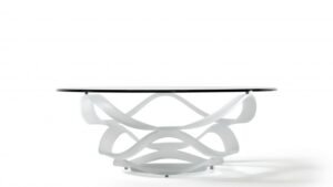 Neolitico 40 Vetro table basse design haut de gamme en verre et fer forgé par Reflex Angelo, aux lignes sculpturales et finitions luxueuses. Disponible chez D-Style Interior.