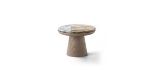 Adami table basse Adami en marbre bichromatique avec base en bois massif. Design élégant et contemporain. Disponible chez D-Style Interior.