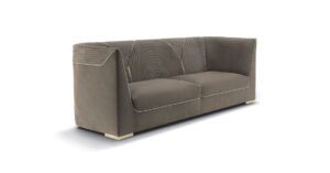 Ranieri canapé design haut de gamme par Vittoria Frigerio, un canapé raffiné aux lignes classiques et finitions dorées. Disponible chez D-Style Interior.