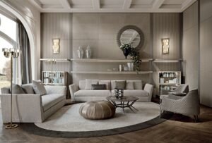 Visconti canapé design haut de gamme par Vittoria Frigerio au style élégant et modulable. Disponible chez D-Style Interior.