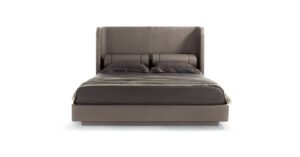 Bellini Lit design haut de gamme Vittoria Frigerio, avec tête de lit matelassée, zip décoratif et coussins roulés réglables. Disponible chez D-Style Interior.