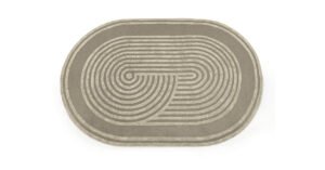 Casati tapis design haut de gamme en Tencel, texture contemporaine et motif courbé élégant. Disponible en Cream, Taupe et Honey. Disponible chez D-Style Interior.