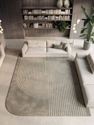 Cusani tapis de Vittoria Frigerio associe lignes précises et courbes élégantes dans un tapis haut de gamme en Tencel. Disponible chez D-Style Interior.