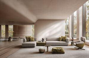 Morgan table basse par Gamma Arredamenti, base en bois courbé et cuir, plateau en verre, céramique ou marbre. Disponible chez D-Style Interior.