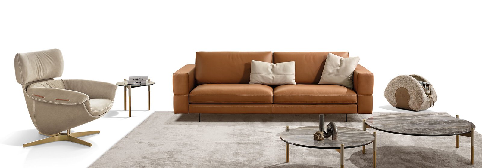 Cruise table basse de Gamma Arredamenti, une création élégante en métal et cuir, disponible en plusieurs tailles. Design italien raffiné chez D-Style Interior.