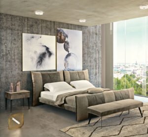 Pepper Night Banc de Gamma Arredamenti, un banc minimaliste et fonctionnel pour sublimer la chambre avec élégance. Disponible chez D-Style Interior.